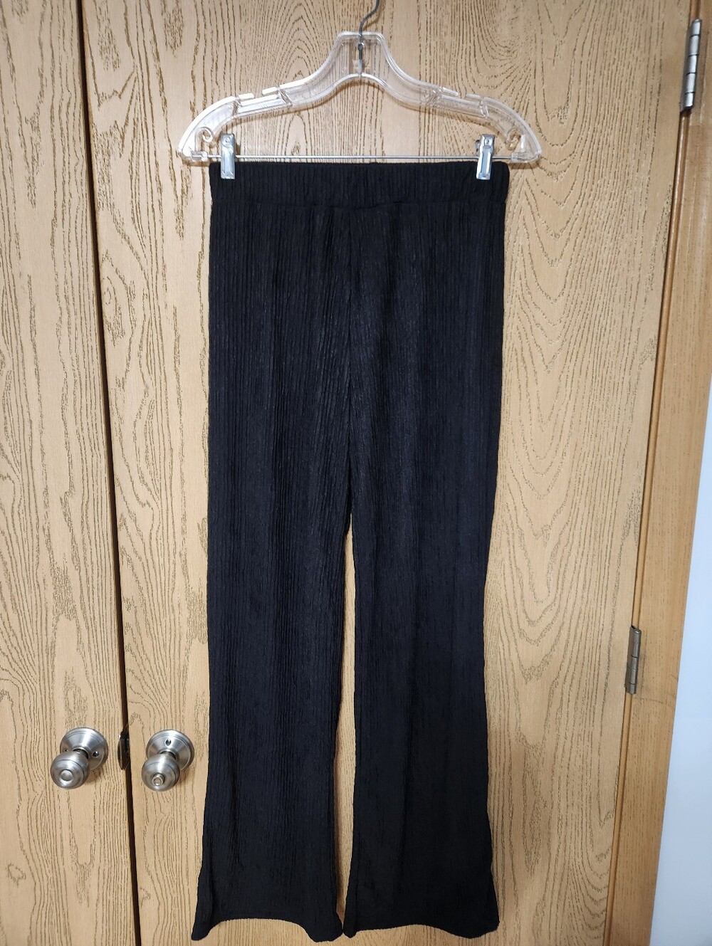 Black Ribbed Wrap-Style Two-Piece Set - Picture 2 of 6